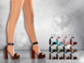 Sims 4 — Monaco Platform Sandals by Sentate — A sky high platform with a chunky heel to match, these heels are a modern