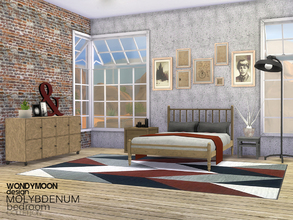 Sims 4 — Molybdenum Bedroom by wondymoon — - Molybdenum Bedroom - Wondymoon|TSR - Dec'2015 - Set Contains -Bed -Bed