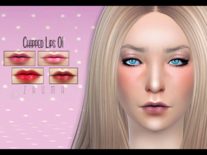 Sims 4 — Yume - Chapped Lips 01 by Zauma — Hello! New lipstick for sims 4, avaliable in 5 colors with CAS preview. Enjoy!