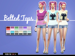 Sims 4 — [TS4]_PikooFemTop12 by pikoo — Belted tops for your female sims 4 resident. Hope you guys love it. Please dont