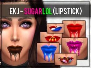 Sims 4 — ekj - SugarLol (Lipstick) by elliskane3 — Ahh...Ahhh...AHHH!!! SUGAR RUSH!!!!! Your Sims are absolute sweet