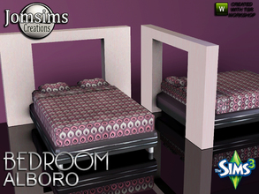 Sims 3 — bed double  alboro by jomsims — bed double alboro