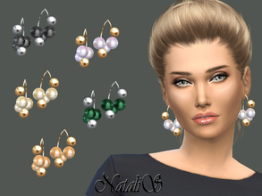 Sims 4 — NataliS_Giant pearls and beads earrings by Natalis — The original jewelry - a giant imitation pearls and shiny