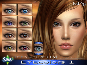Sims 4 — EYEcolors1 by Mia8 by mia84 — Lenses for men and women. 8 color Teen to Elder