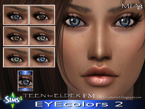 Sims 4 — EYEcolors2 &#1087;&#1086; Mia8 by mia84 — Lenses for men and women. 6 color Teen to Elder Are in the