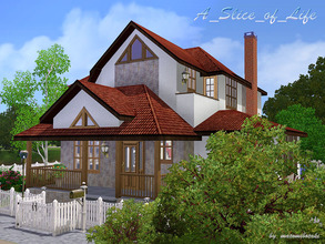 Sims 3 — A-Slice_of_Life by matomibotaki — Lovely split-level family house with cozy details. Make a sims life comfy.