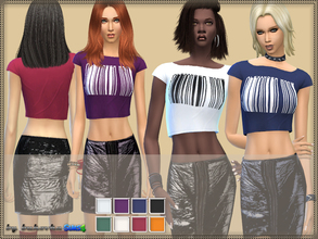 Sims 4 — Top Alexander Wang by bukovka — Short top. Install a separate slot. 8 different coloring.