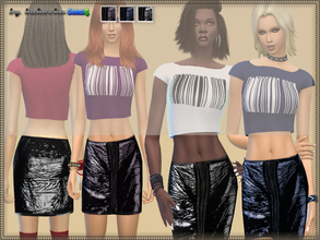 Sims 4 — Skirt Patent Leather by bukovka — The skirt of patent leather straight silhouette. Install a separate slot. 3