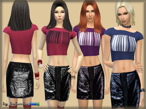 Sims 4 — Set Casual by bukovka — Set random casual clothes. The skirt and top 3 and 8 different coloring. Install a