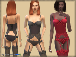 Sims 4 — Set Temptation by bukovka — Exquisite underwear and stockings for women. Install a separate slot. 8 different