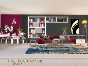 Sims 3 — Color Living Decor Stuff by ung999 — A set of 13 decor stuff for Color Living . Objects in this set : 6 Book
