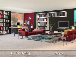 Sims 3 — Color Living by ung999 — A modern colorful living room, decor items in preview found under 'Color Living Decor