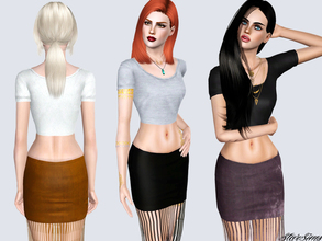 Sims 3 — Casual set by StarSims — Casual set.The perfect outfit for a party or date. The set include a fringe skirt and