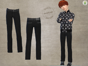 Sims 4 — Boys Houndstooth Trousers by FritzieLein — A new trousers with houndstooth pattern for boys. One color only.