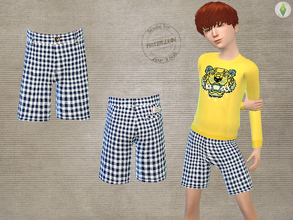 Sims 4 — Boys Checked Bermudas by FritzieLein — A checked seersucker bermudas for boys. Only one color. Hope you enjoy!