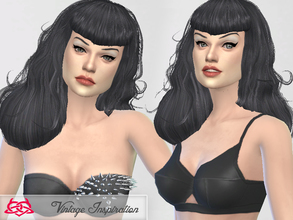 Sims 4 — Hair Bettie Page 01 by Colores_Urbanos — I'm back! Hairstyle inspired by Bettie Page! from Paraguay with love!