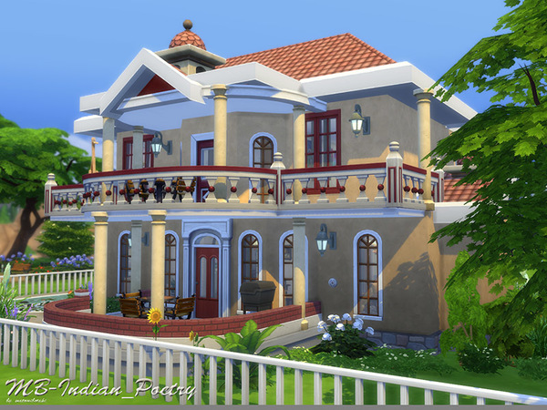 Sims 4 — MB-Indian_Poetry by matomibotaki — Little modern charming indian country-style family house, with 2 bedrooms, 1