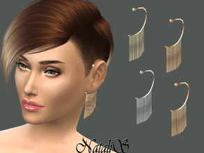 Sims 4 — NataliS_Chain Fringe Ear Cuff Left by Natalis — Chic wraparound cuff design with cascading chain fringe. For