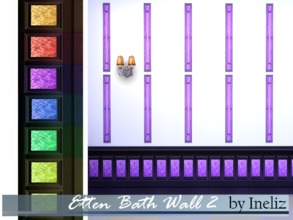 Sims 4 — Etten Bath Wall 2 by Ineliz — Bathroom walls in 6 colors. Located in tile section. 