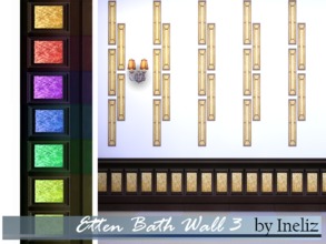 Sims 4 — Etten Bath Wall 3 by Ineliz — Bathroom walls in 6 colors. Located in tile section. 