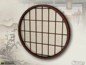 Sims 4 — Tokyo Round Grid Window 2x1 by Mutske — Asian style window. Made by Mutske@TSR. 