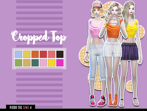 Sims 4 — [TS4]_PikooFemTop20 by pikoo — Cropped top for your female sims 4 resident. Hope you guys love it. Please dont