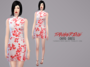 Sims 4 — Chiyo - Dress by tangerinesimblr — Chiyo - Dress / 1 color **PLEASE, don't re-upload or claim as your own and