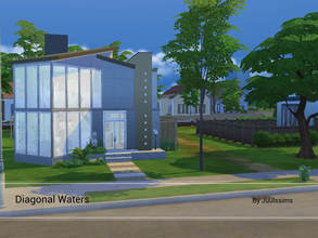 Sims 4 — Diagonal Waters by Juulssims — Modern house for a small family. The house has two bedrooms, one master bedroom