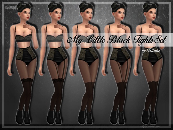 Sims 4 — Trillyke - My Little Black Tights Set by Trillyke — Heya! I think you can't have enough black tights, so here's