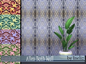 Sims 4 — Allen Bath Wall by Ineliz — A set of elegant bathroom wall textures. Comes in 5 colors, enjoy!