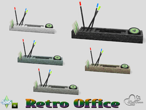 Sims 4 — Retro Office Pen Organizer by BuffSumm — Traveling back in time... Retro Office... Stylish, Colorful, Retro :)