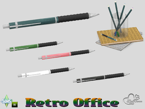 Sims 4 — Retro Office Ballpen by BuffSumm — Traveling back in time... Retro Office... Stylish, Colorful, Retro :)