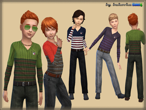 Sims 4 — Set Urban Style by bukovka — A set of clothes for boys. Includes: pants and a sweater. Install a separate slot.
