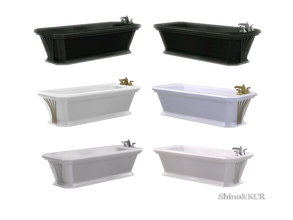 Sims 4 — Art Deco Bathroom - Bathtub by ShinoKCR — Classic Tub in Art Deco Style with Chrome Fixtures and Rods fixed for
