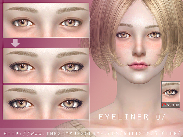 Sims 4 — S-Club WM ts4 eyeliner 07 by S-Club — Eyeliner for all age, 2 versions, hope you like. Work on new skin now(see