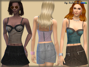 Sims 4 — Set Velor by bukovka — Velour top and skirt for women. Installed standalone 4 different staining