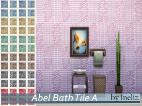 Sims 4 — Abel Bath Tile A by Ineliz — A plain square mosaic tiles for the common bathroom style. Comes in 7 colors. 