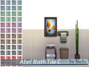 Sims 4 — Abel Bath Tile C by Ineliz — A plain square mosaic tiles for the common bathroom style. Comes in 7 colors. 