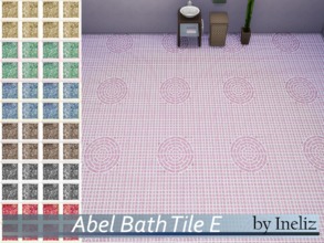 Sims 4 — Abel Bath Tile E by Ineliz — A plain square mosaic tiles for the common bathroom style. Comes in 7 colors. 