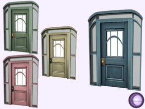 Sims 4 — Angelic Front door with Sidelights Country Recolor by D2Diamond — Front door, with sidelights, takes two tiles.