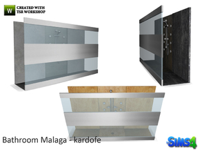 Sims 4 — kardofe_ Bathroom Malaga_Shower by kardofe — Glass-enclosed shower, large, stone and marble coating 