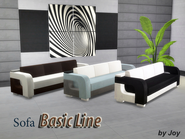 Sims 4 — Sofa Basic Line by Joy6 — Modern leather sofa Color options : 3