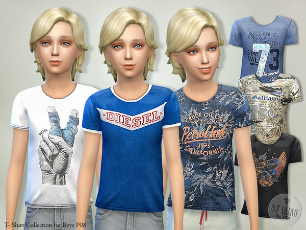 Sims 4 — T- Shirt Collection for Boys P08 by lillka — T- Shirt Collection for Boys P08 New item / 6 styles I hope you
