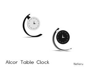 Sims 4 — Alcor Table Clock by Neferu2 — Alcor Hallway_Table clock 2 color options