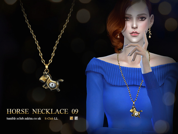 Sims 4 — S-Club LL ts4 necklace N09 by S-Club — The horse necklace,3 style colors , hope you enjoy with them :3 You can