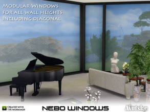 Sims 4 — Nebo Windows by Mutske — Some new modern windows for all 3 heights of walls! There are also modular windows for