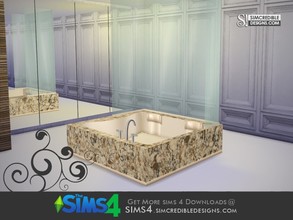 Sims 4 — Valentines Day 2016 - bathtub by SIMcredible! — although its design is 2x2, this bathtub is cloned from a