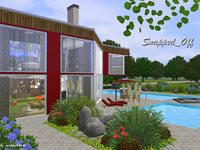Sims 3 — Snapped_Off by matomibotaki — Modern house with unusual architecture and luxury ambience. Details: Half-closed