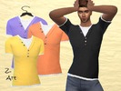Sims 4 — Simply Clothes II by Zuckerschnute20 — A comfortable shirt in two-in-one look with metal studs at the neckline