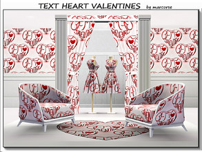 Sims 3 — Text Heart Valentines_marcorse by marcorse — Themed pattern: text heart reads 'Be My Valentine' in red and white